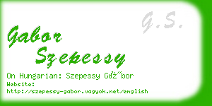 gabor szepessy business card